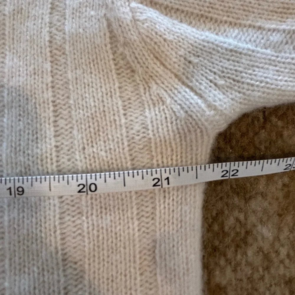 Rachel Zoe Cashmere Cream and Navy V-Neck Sweater - Picture 5 of 5